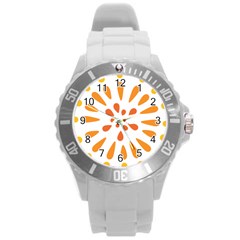 Circle Orange Round Plastic Sport Watch (l)