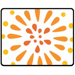 Circle Orange Double Sided Fleece Blanket (medium) 