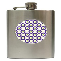 Circle Purple Green White Hip Flask (6 Oz) by Alisyart