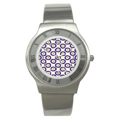 Circle Purple Green White Stainless Steel Watch by Alisyart