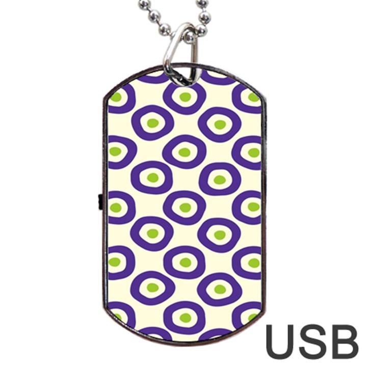 Circle Purple Green White Dog Tag USB Flash (Two Sides)