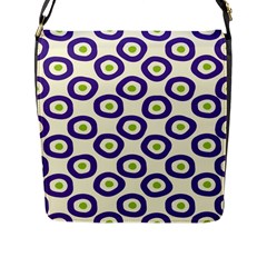 Circle Purple Green White Flap Messenger Bag (l)  by Alisyart