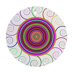 Abstract Spiral Circle Rainbow Color Ornament (Round)