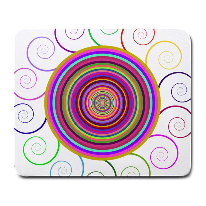 Abstract Spiral Circle Rainbow Color Large Mousepads