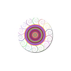 Abstract Spiral Circle Rainbow Color Golf Ball Marker