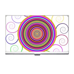 Abstract Spiral Circle Rainbow Color Business Card Holders