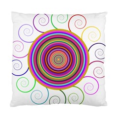 Abstract Spiral Circle Rainbow Color Standard Cushion Case (Two Sides)