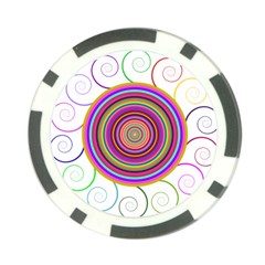 Abstract Spiral Circle Rainbow Color Poker Chip Card Guard (10 pack)