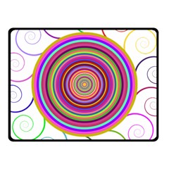 Abstract Spiral Circle Rainbow Color Fleece Blanket (Small)