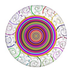 Abstract Spiral Circle Rainbow Color Ornament (Round Filigree)