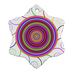 Abstract Spiral Circle Rainbow Color Ornament (snowflake)