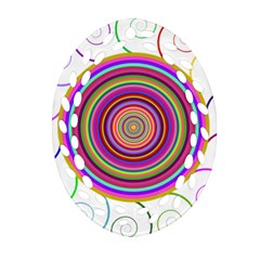 Abstract Spiral Circle Rainbow Color Ornament (oval Filigree)