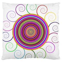 Abstract Spiral Circle Rainbow Color Standard Flano Cushion Case (Two Sides)