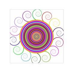 Abstract Spiral Circle Rainbow Color Small Satin Scarf (square)