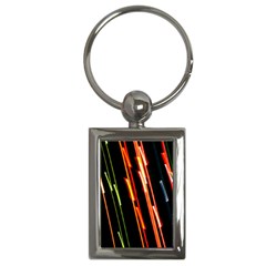 Colorful Diagonal Lights Lines Key Chains (rectangle) 