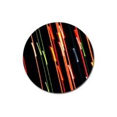 Colorful Diagonal Lights Lines Magnet 3  (round) by Alisyart