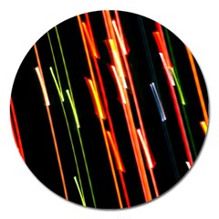 Colorful Diagonal Lights Lines Magnet 5  (round) by Alisyart