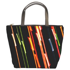 Colorful Diagonal Lights Lines Bucket Bags by Alisyart