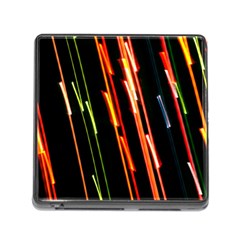 Colorful Diagonal Lights Lines Memory Card Reader (square)