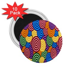 Circles Color Yellow Purple Blu Pink Orange Illusion 2 25  Magnets (10 Pack)  by Alisyart