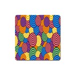 Circles Color Yellow Purple Blu Pink Orange Illusion Square Magnet Front