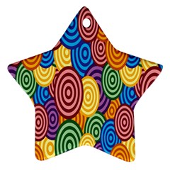 Circles Color Yellow Purple Blu Pink Orange Illusion Star Ornament (two Sides) by Alisyart