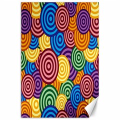 Circles Color Yellow Purple Blu Pink Orange Illusion Canvas 24  X 36  by Alisyart