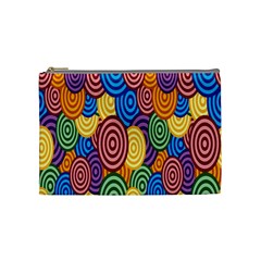 Circles Color Yellow Purple Blu Pink Orange Illusion Cosmetic Bag (medium) 