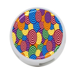 Circles Color Yellow Purple Blu Pink Orange Illusion 4-port Usb Hub (one Side) by Alisyart