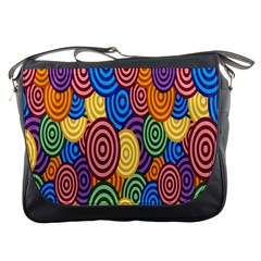 Circles Color Yellow Purple Blu Pink Orange Illusion Messenger Bags