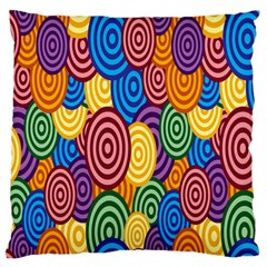 Circles Color Yellow Purple Blu Pink Orange Illusion Large Cushion Case (two Sides) by Alisyart