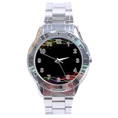 Colorful Light Frame Line Stainless Steel Analogue Watch
