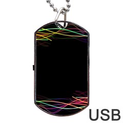 Colorful Light Frame Line Dog Tag Usb Flash (two Sides)