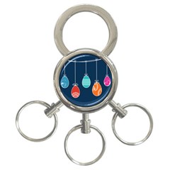 Easter Egg Balloon Pink Blue Red Orange 3-Ring Key Chains