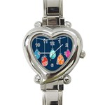 Easter Egg Balloon Pink Blue Red Orange Heart Italian Charm Watch Front