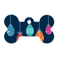 Easter Egg Balloon Pink Blue Red Orange Dog Tag Bone (Two Sides)