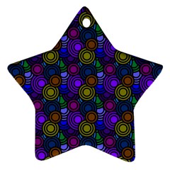 Circles Color Yellow Purple Blu Pink Orange Star Ornament (two Sides) by Alisyart