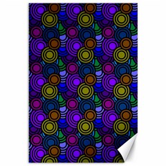 Circles Color Yellow Purple Blu Pink Orange Canvas 12  X 18  