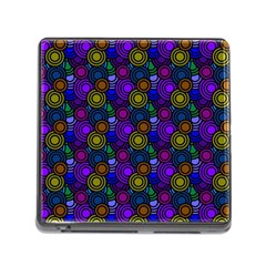 Circles Color Yellow Purple Blu Pink Orange Memory Card Reader (square)