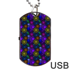 Circles Color Yellow Purple Blu Pink Orange Dog Tag Usb Flash (two Sides)