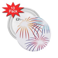 Fireworks Orange Blue Red Pink Purple 2 25  Buttons (10 Pack)  by Alisyart