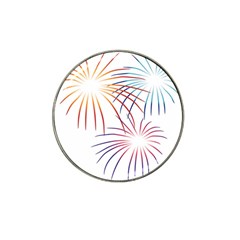 Fireworks Orange Blue Red Pink Purple Hat Clip Ball Marker by Alisyart