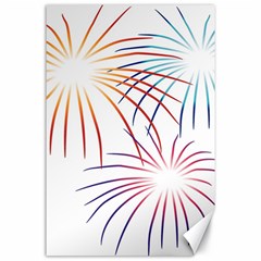 Fireworks Orange Blue Red Pink Purple Canvas 24  X 36  by Alisyart