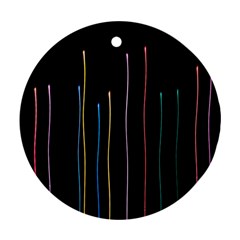 Falling Light Lines Color Pink Blue Yellow Ornament (round)