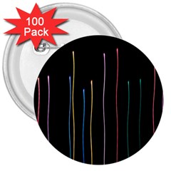 Falling Light Lines Color Pink Blue Yellow 3  Buttons (100 Pack)  by Alisyart