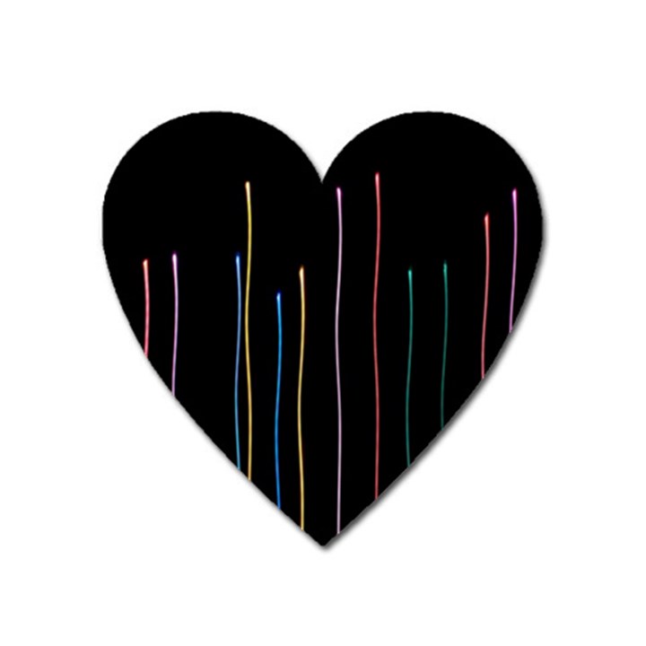 Falling Light Lines Color Pink Blue Yellow Heart Magnet