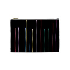 Falling Light Lines Color Pink Blue Yellow Cosmetic Bag (medium) 