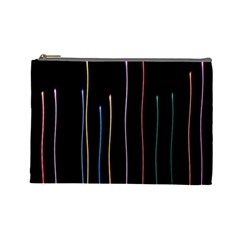 Falling Light Lines Color Pink Blue Yellow Cosmetic Bag (large) 