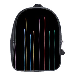 Falling Light Lines Color Pink Blue Yellow School Bags(large) 