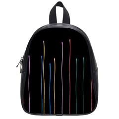 Falling Light Lines Color Pink Blue Yellow School Bags (small) 